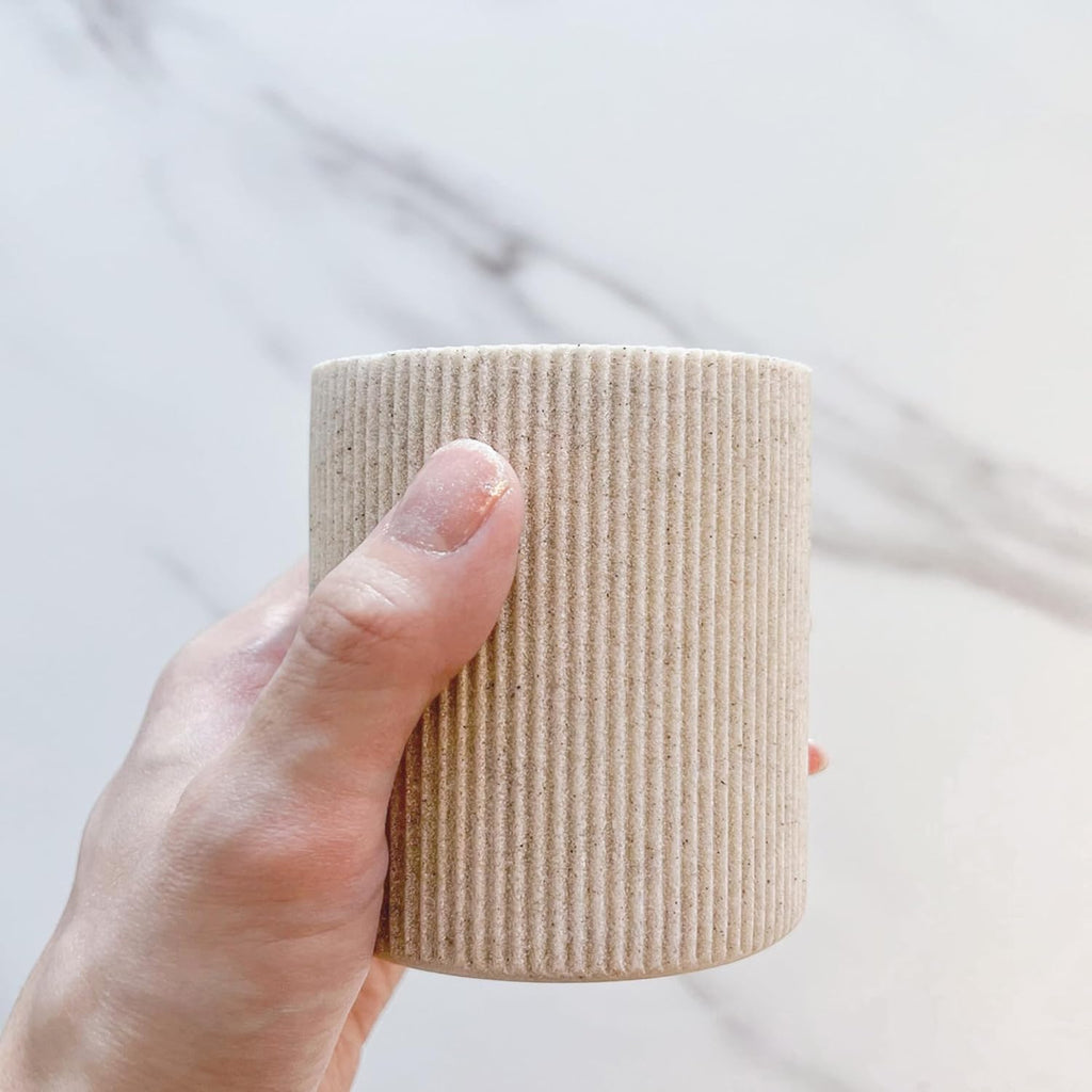 Skiennix Toothbrush Holder - Modern Boho Farmhouse Style, Sand Beige, Rust-Proof Resin Organizer