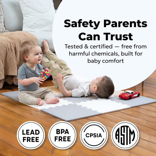 MioTetto Baby Play Mat - Soft & Safe Foam Floor Tiles for Crawling | Portable & Stylish Design