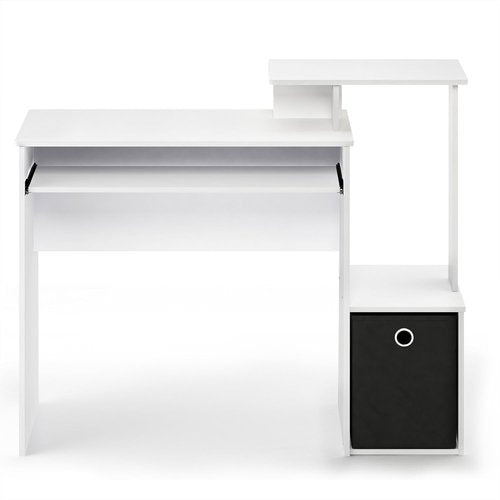 Furinno Econ Home Office Computer Writing Desk - Stylish White & Black Design | Compact Size