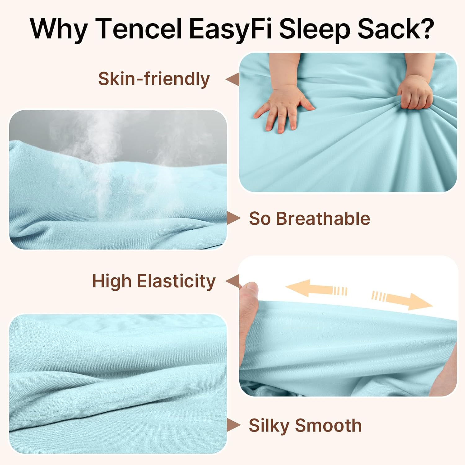 Skiennix Bamboo Sleep Sack - Lightweight 0.5 Tog Toddler Wearable Blanket | 6-12 Months, Blue & Gray (2 Pack)