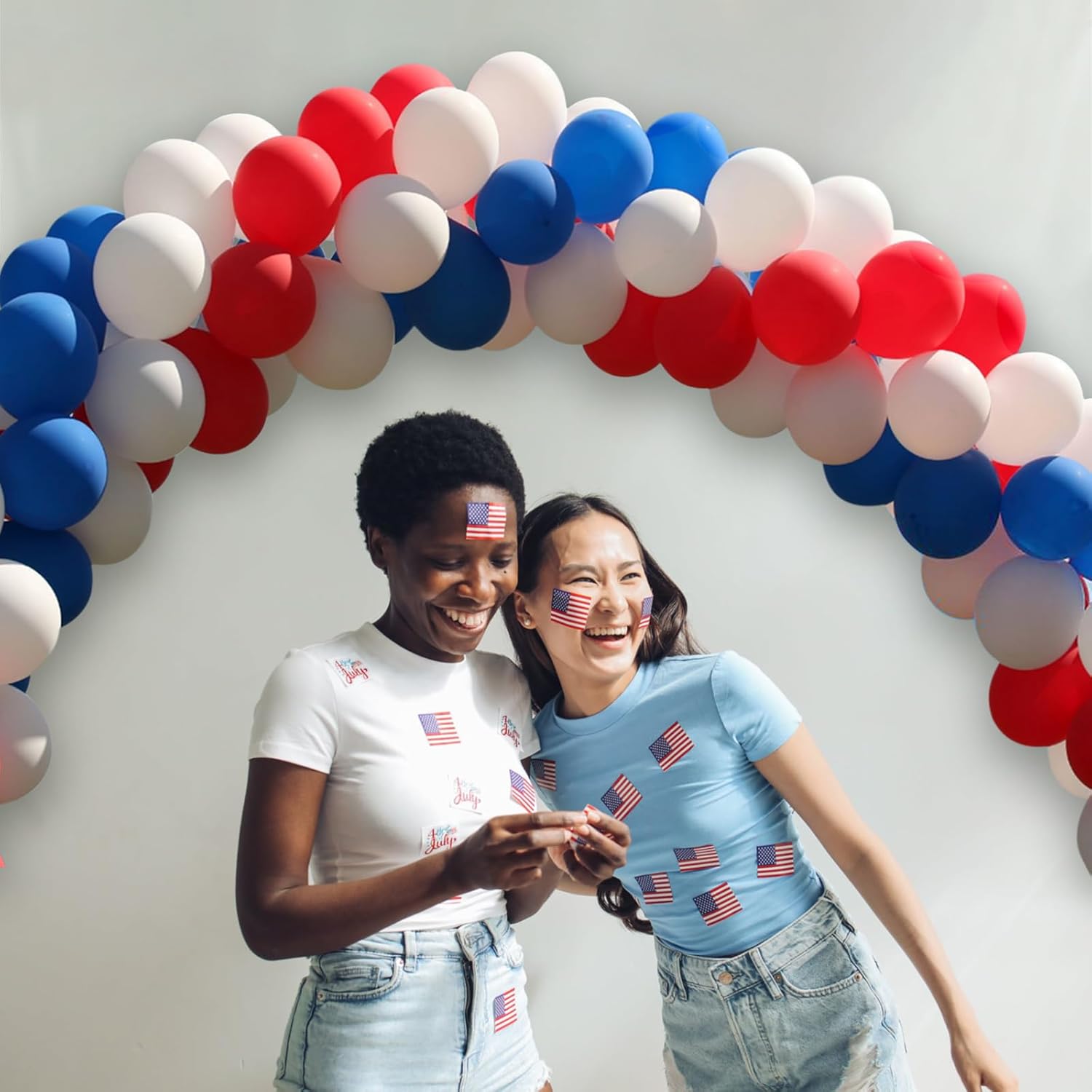 Red White & Blue Latex Balloons - 100 Pack for 4th of July Decorations | Patriotic Party Supplies