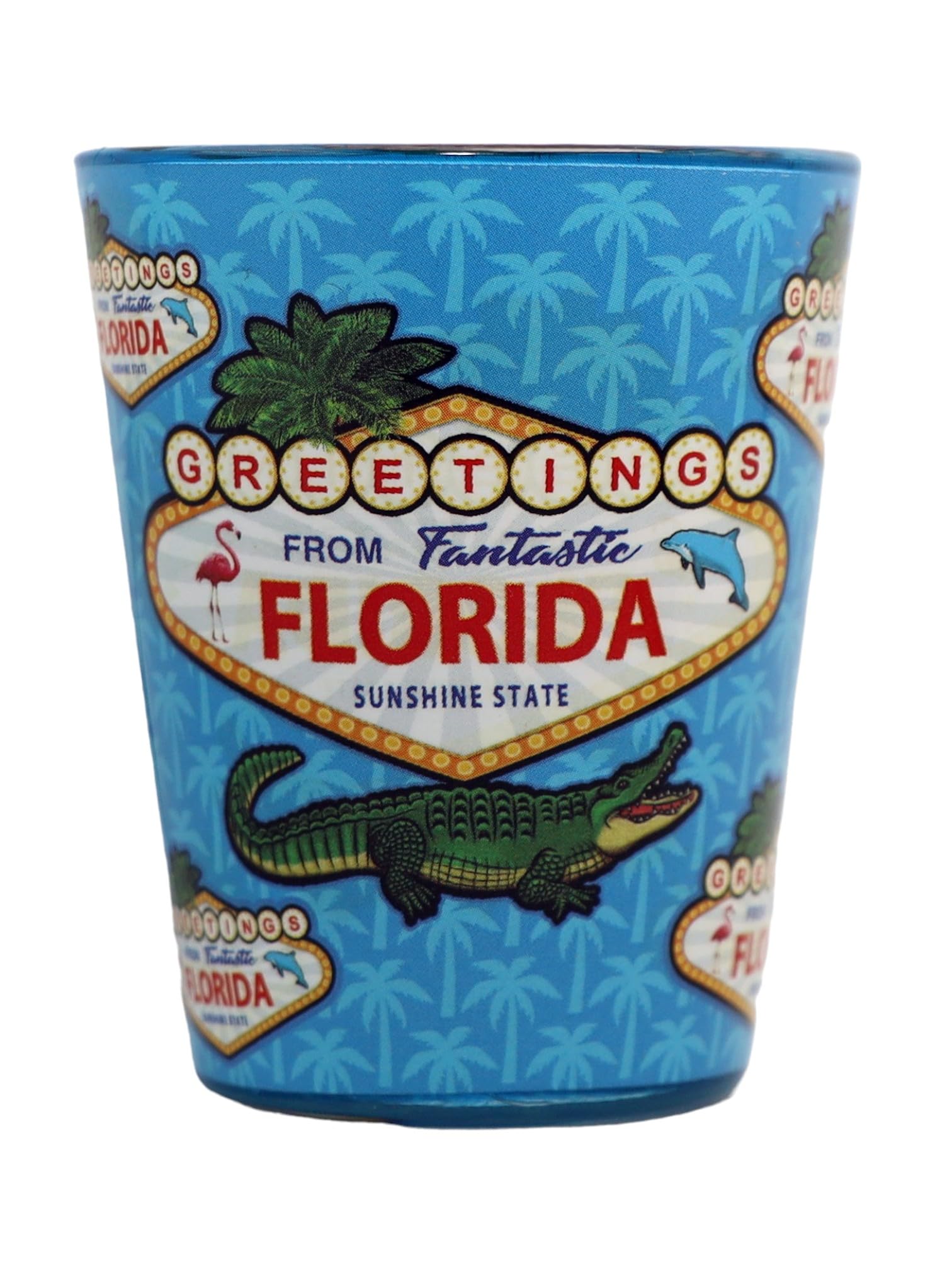 Florida Greetings Sign In and Out Shot Glass