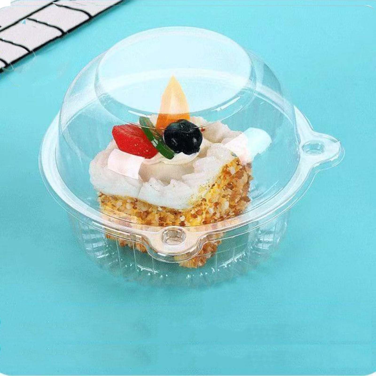 FUailiYY 100 Jumbo Muffin Containers, Clear Plastic Muffin Containers, Flip Design, Cartoon ShapeCupcake Containers（extra large）