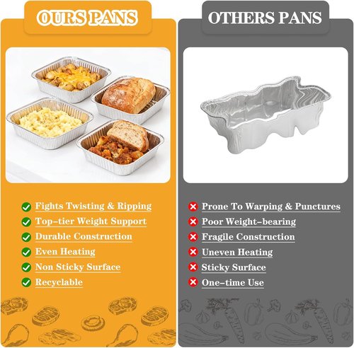 Heavy Duty 8x8 Aluminum Pans with Lids by [Brand Name] - 20 Pack Extra Deep Disposable Foil Trays for Cooking & Baking