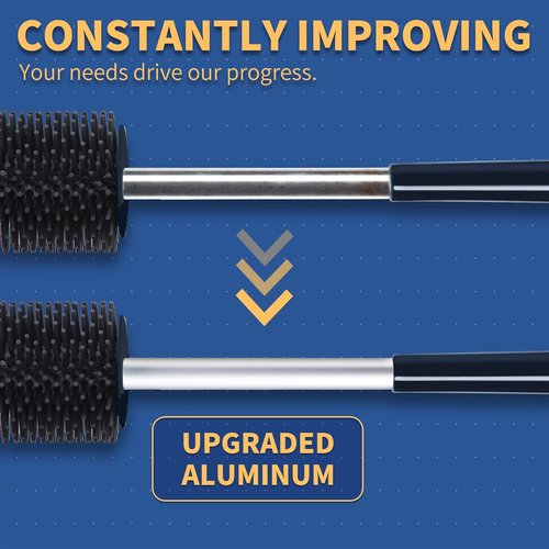 BOOMJOY Toilet Brush Set - Silicone Toilet Bowl Brush with Tweezers for Effective Bathroom Cleaning | Black & Grey