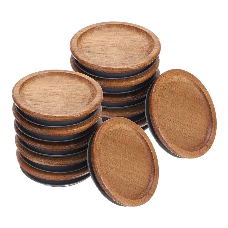 uxcell 6pcs Regular Mouth Mason Jar Lids, 70mm Wooden Canning Lids with Airtight Silicone Seal for Ball, Jars, Coffee