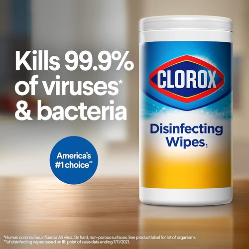Clorox Disinfecting Wipes - Value Pack of 6 Canisters | Crisp Lemon & Fresh Scent, Easy Pull Seal