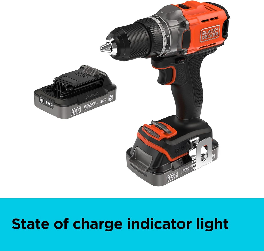 BLACK+DECKER Cordless Drill Driver - 20V MAX POWERCONNECT with Battery & Charger Included
