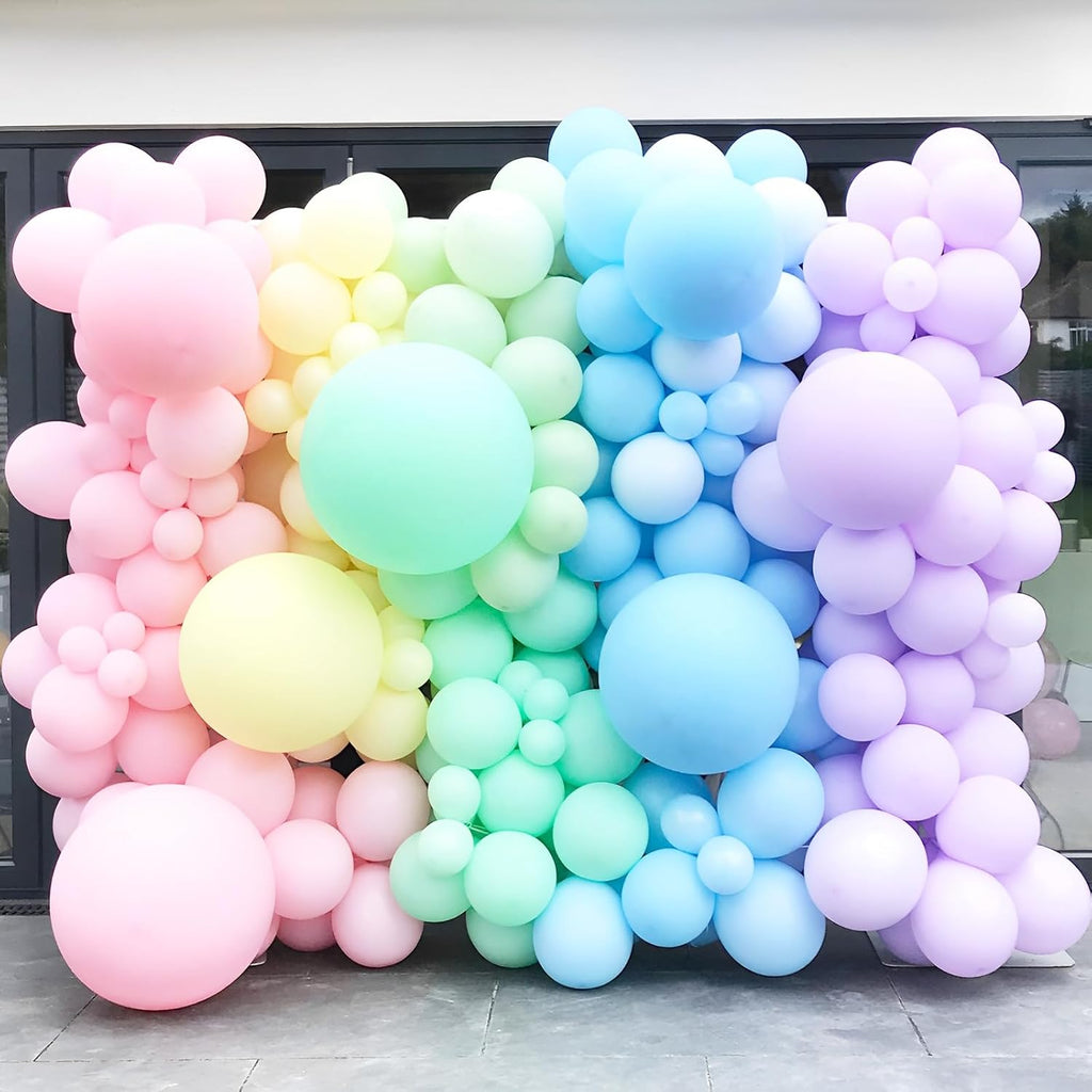 Voircoloria 95-Pack Pastel Balloons - Versatile Garland Arch Kit for Weddings, Birthdays & Events | 18/12/10/5 Inch