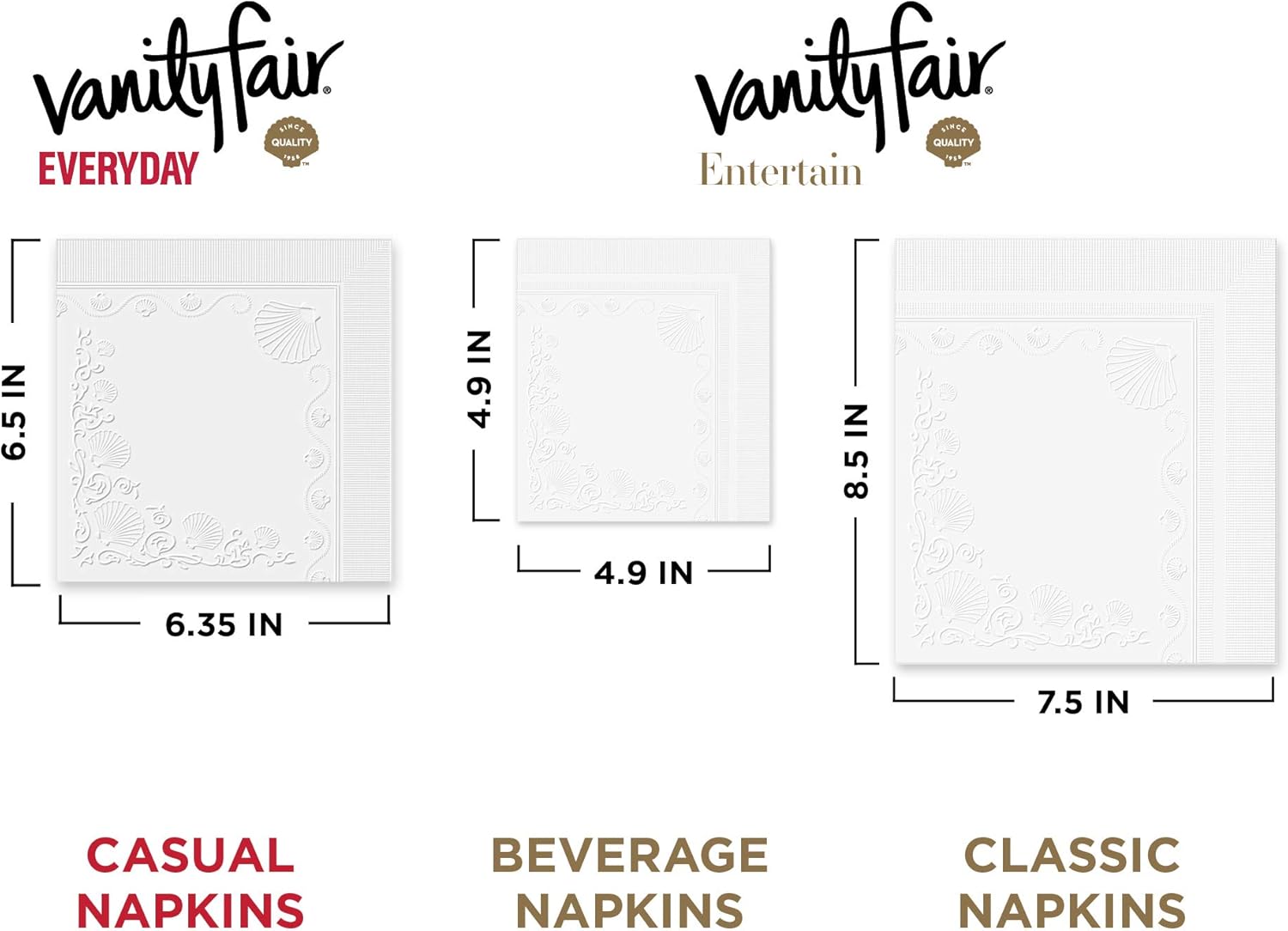 Vanity Fair Disposable Entertain Paper Napkins - 40 Count | Perfect for Events & Gatherings