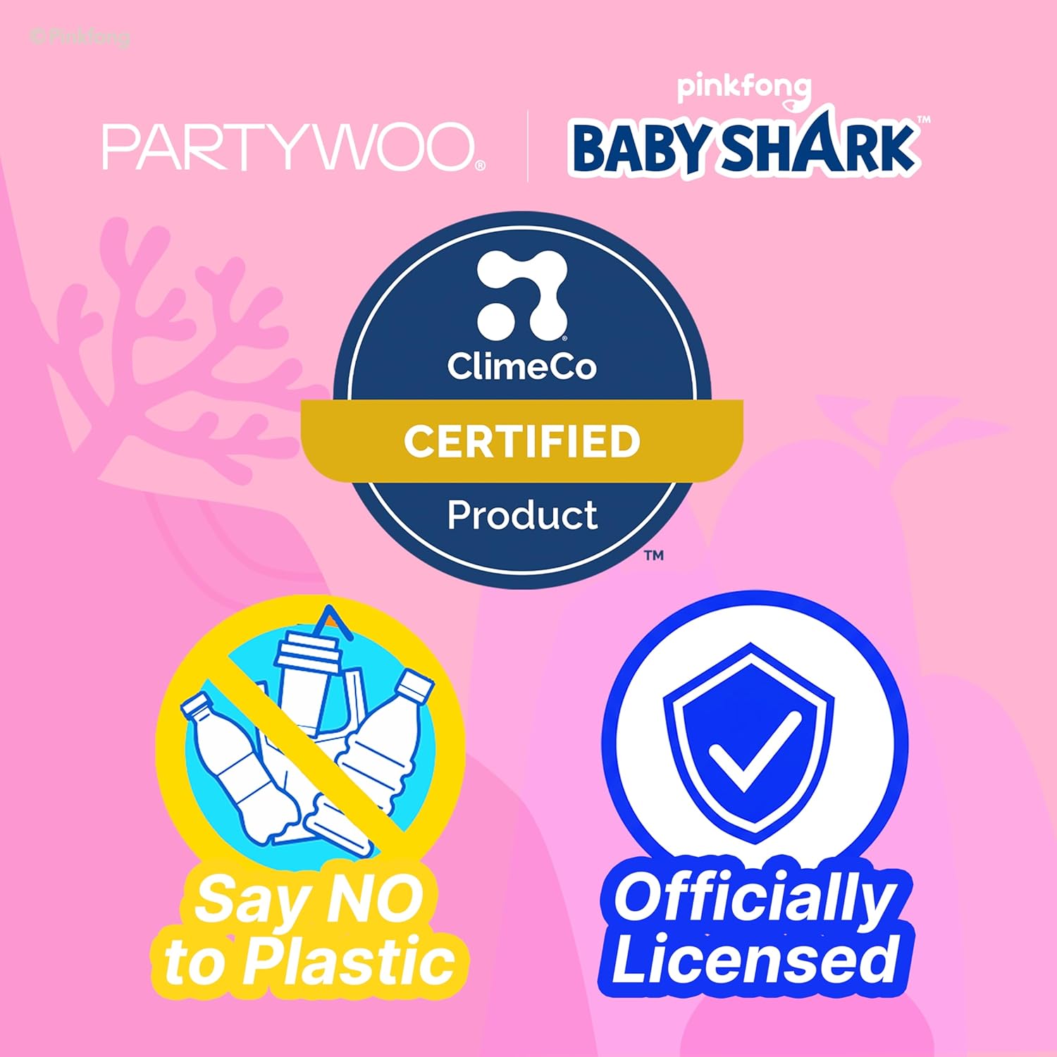 PartyWoo Baby Shark Pink Foil Number 3 Balloon - 40 Inch Mylar Helium Birthday Decoration for Kids