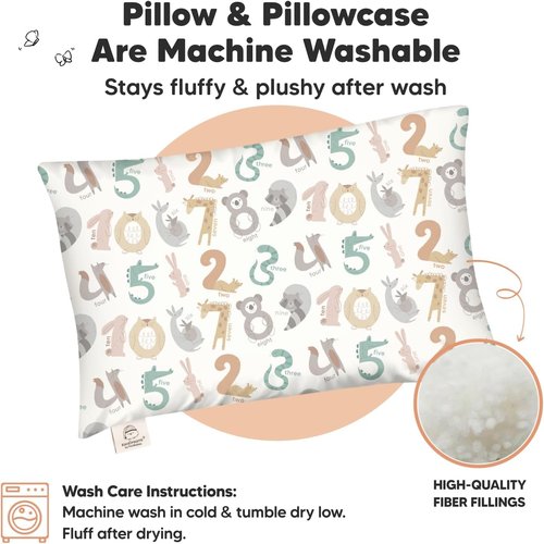 KeaBabies Toddler Pillow - Jumbo 14x20 Soft Organic Cotton | Machine Washable for Travel & Toddler Bed Set