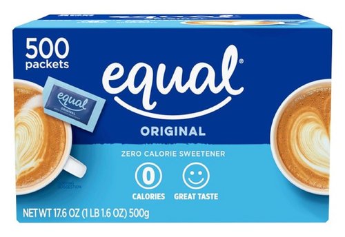 EQUAL Zero Calorie Sweetener Packets - Sugar Substitute for Healthy Living | 500 Count