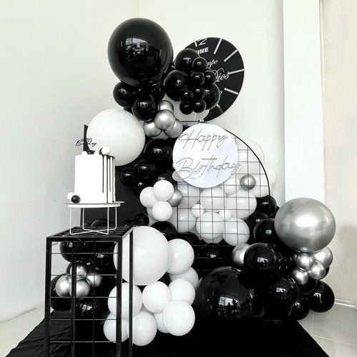 Black Balloon Arch Kit by [Brand Name] - 135pcs in Various Sizes (5-18 Inch) for Parties & Celebrations