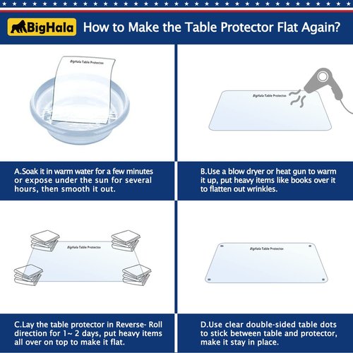36 X 60 Inch Clear Plastic Tablecloth Table Protector Eco Thicken Protective Desk Blotter Mat Cover Waterproof Wipeable Tablecloth Roll Easy Clean PVC Vinyl Dining Coffee Tabletop Protection Liner Pad