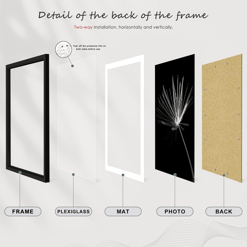 Picrit 13x19 Poster Frame Set of 12, Display Pictures 11 x 17 with Mat or 13 x 19 without Mat, Black Wall Gallery Photo Frames Display for Home Decor