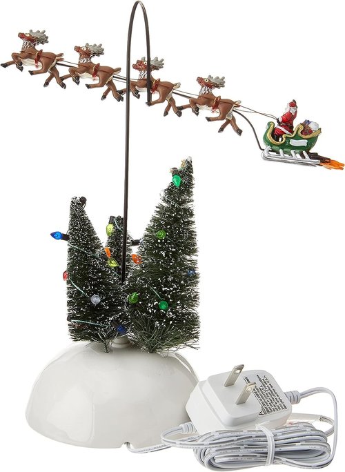 Department 56 National Lampoon's Christmas Vacation Flaming Sleigh Animated Figurine - 10 Inch, Multicolor