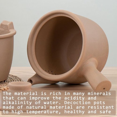 Unglazed Earthenware Chinese Medicine Pots, Natural Terracotta Ceramic Casserole Bean Pot with Lids, Clay Pot for Soup Cooking(3.17QT/3L)