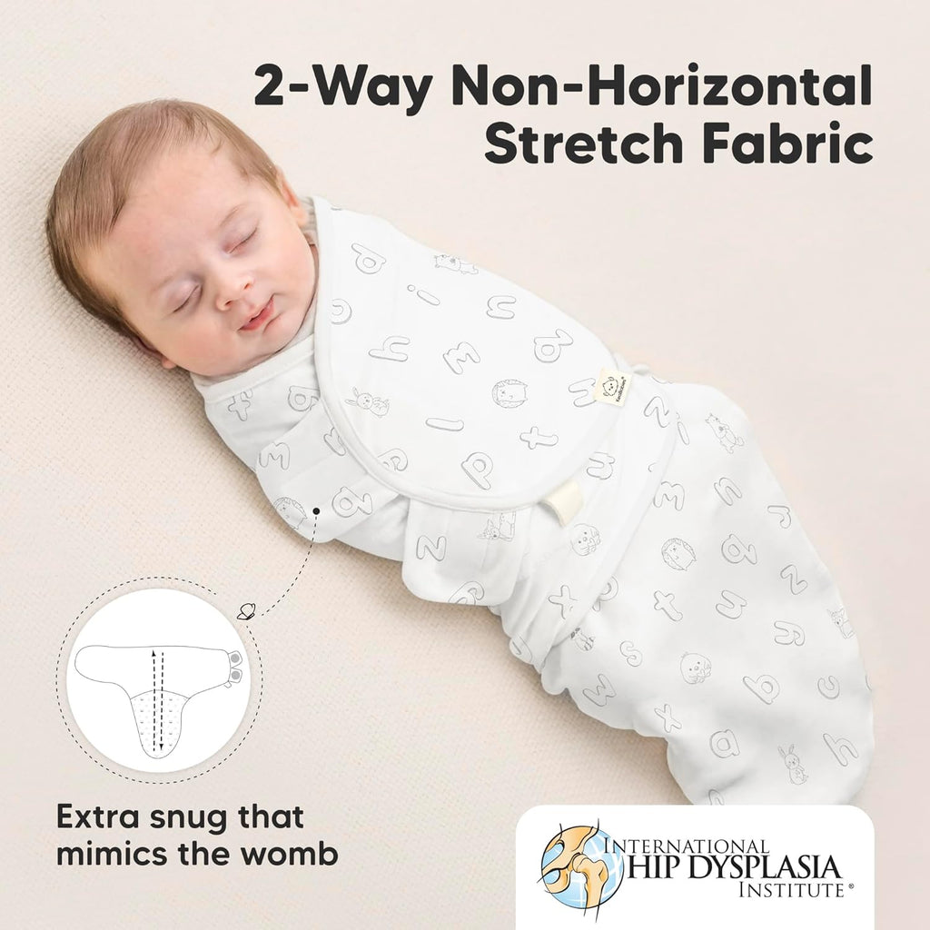 Skiennix 3-Pack Organic Baby Swaddle Sleep Sacks - Soft & Snug for Newborns 0-3 Months | ABC Land Rose