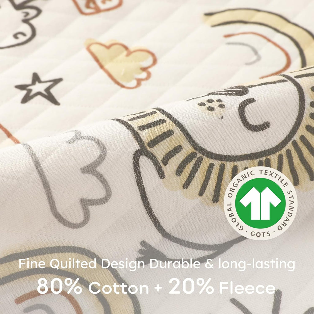 Yoofoss Baby Sleep Sack - Organic Cotton 1.0 Tog Long Sleeve Wearable Blanket | 6-12 Months, Medium