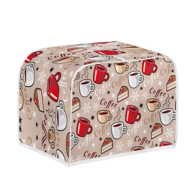 Pzuqiu Coffee Cake Print Kitchen Toaster Cover Dustproof Fingerprint Protection Bread Maker Broiler Accessories Anti-sputterinf Greasy Protection Women Gift