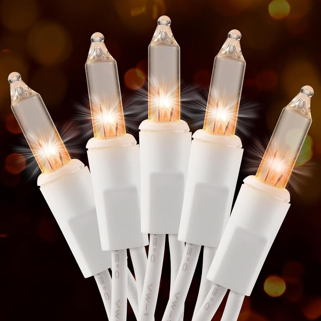 Skiennix Christmas Lights - 50 Count Clear White Mini String Lights | 13ft Warm White Indoor/Outdoor Decor