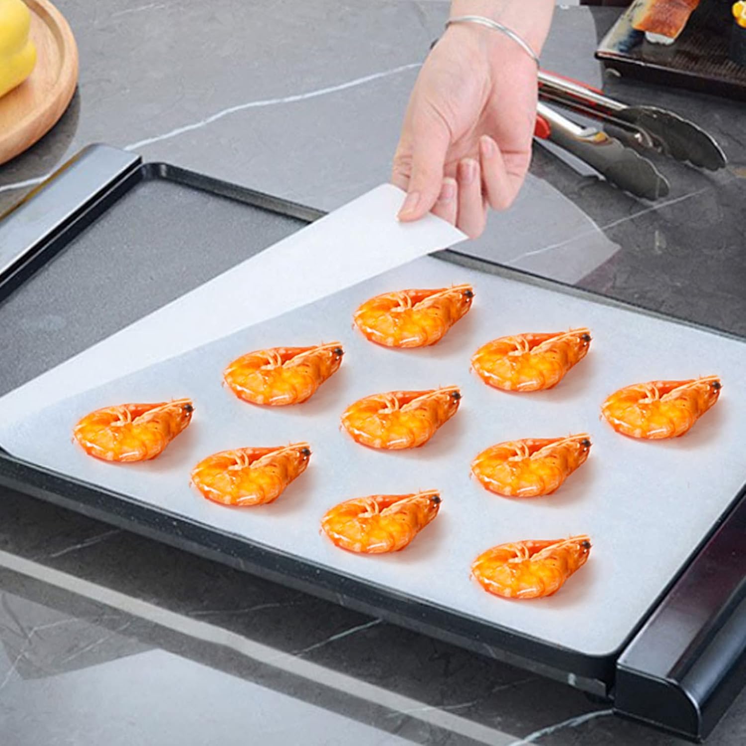 QYH Parchment Paper Baking Sheets - 300 Non-Stick, Pre-Cut 8x12 Inch White Sheets for Baking & Grilling