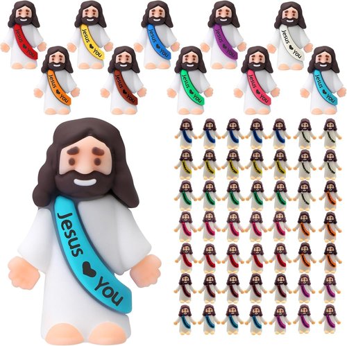 Little Pocket Jesus Figures by [Brand Name] - 50 PCS Rubber Tiny Figurines | Perfect Christian Gifts for Easter & Sunday School