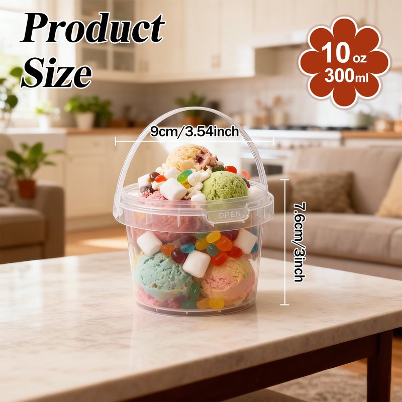 ASEVAT 12PACK, Plastic Storage Containers With Lids Kitchen, Food Storage Containers, Microwave Safe Bowls With Lids, Freezer Safe Containers, Slime, Soup (10 oz/300 ml)