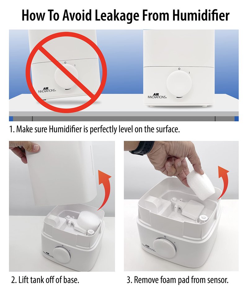 Air Innovations Humidifiers for Bedroom Convenient Oversized 4.5L Tank Runs for 70 Hours for Large Room up to 400 Sq Ft Top Fill Cool Mist Humidifier Ideal for Baby Room and Plants MH-419, White, 1.2