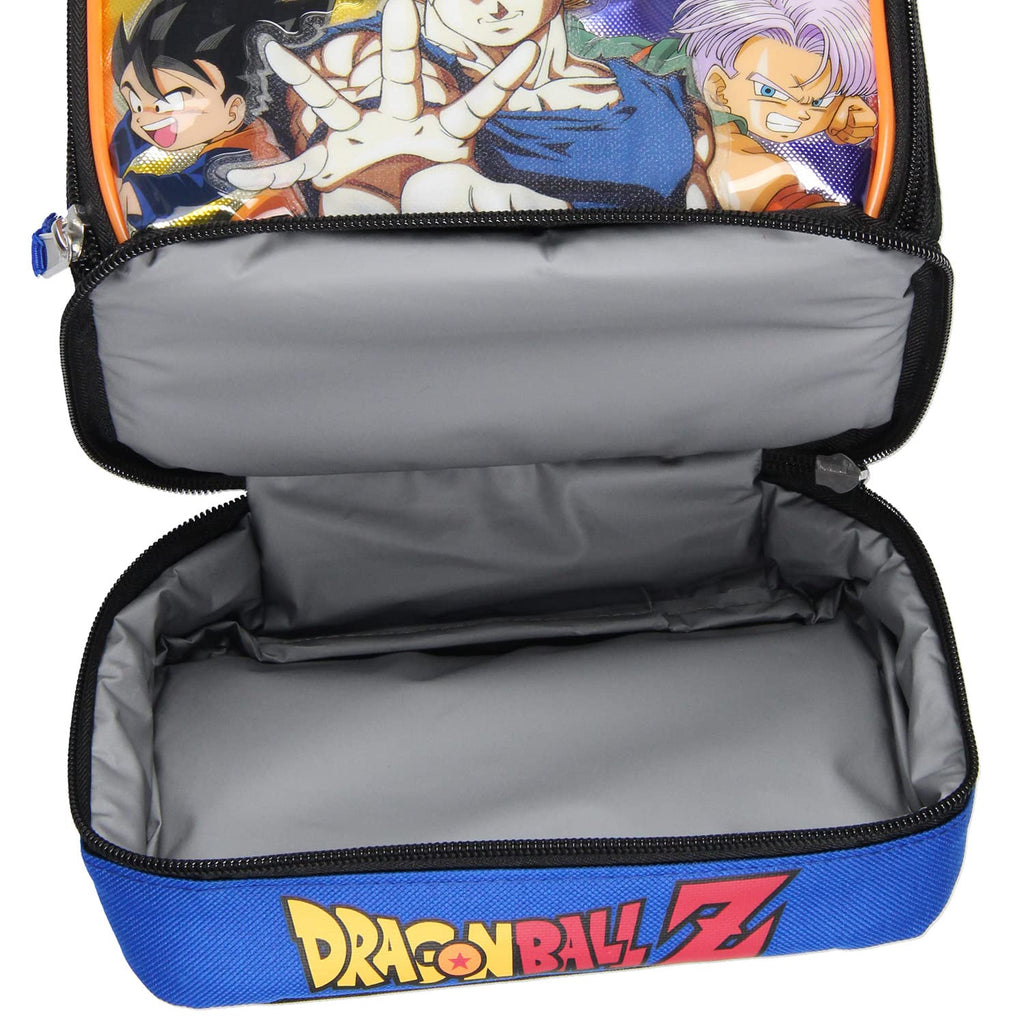 Bioworld Dragon Ball Z Lunch Box Dual Compartment Insulated Lunch Bag Tote 10"