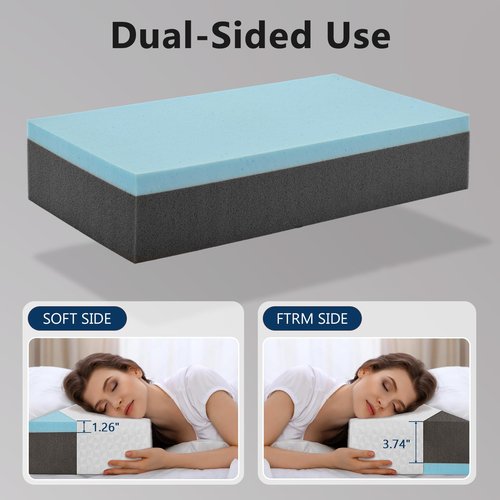 COLDHUNTER Cube Pillow Pro for Side Sleepers Memory Foam Bed Pillow Soft Pillow Supportive Head, Neck, and Shoulder Pain Relief, White-24"x12"x5"