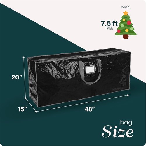 Handy Laundry Christmas Tree Storage Bag - Heavy Duty Waterproof for 7.5 Ft Trees | Dual Zipper & Reinforced Handles