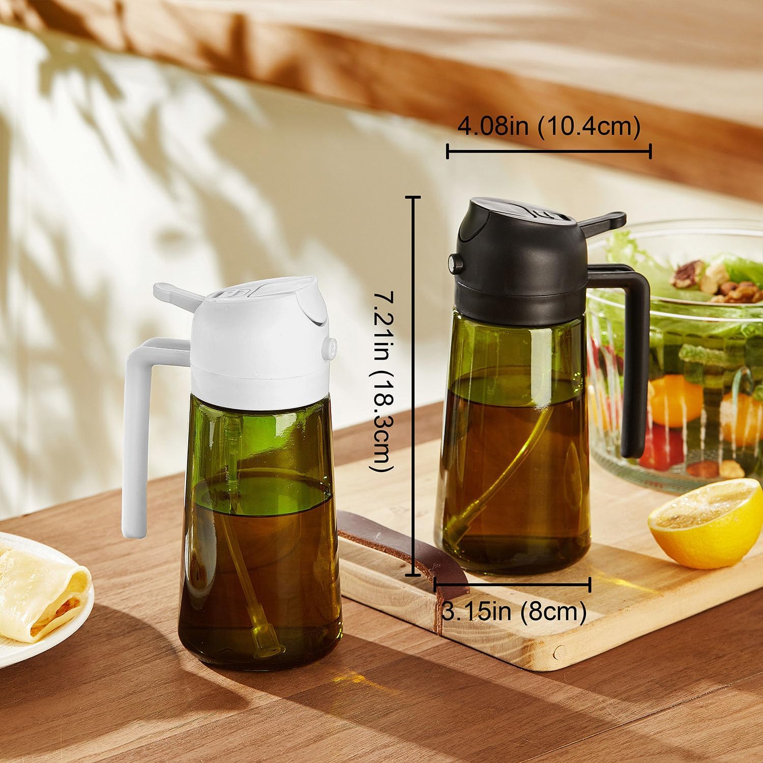 TrendPlain - Olive Oil Dispenser Bottle | 16oz Kitchen Gadget & Air Fryer Accessory - Green