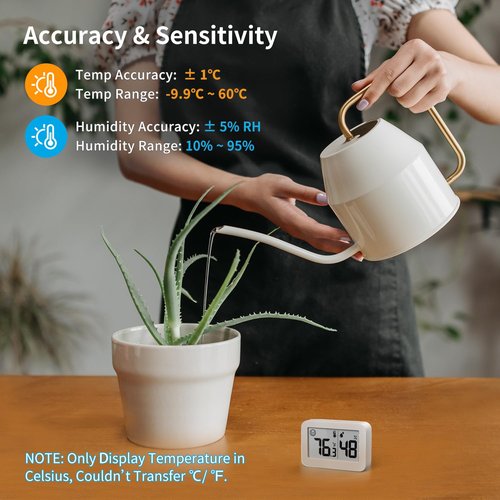 DOOMAY Mini Hygrometer Indoor Thermometer - Digital Humidity Gauge for Greenhouse & Baby Room | 2-Pack