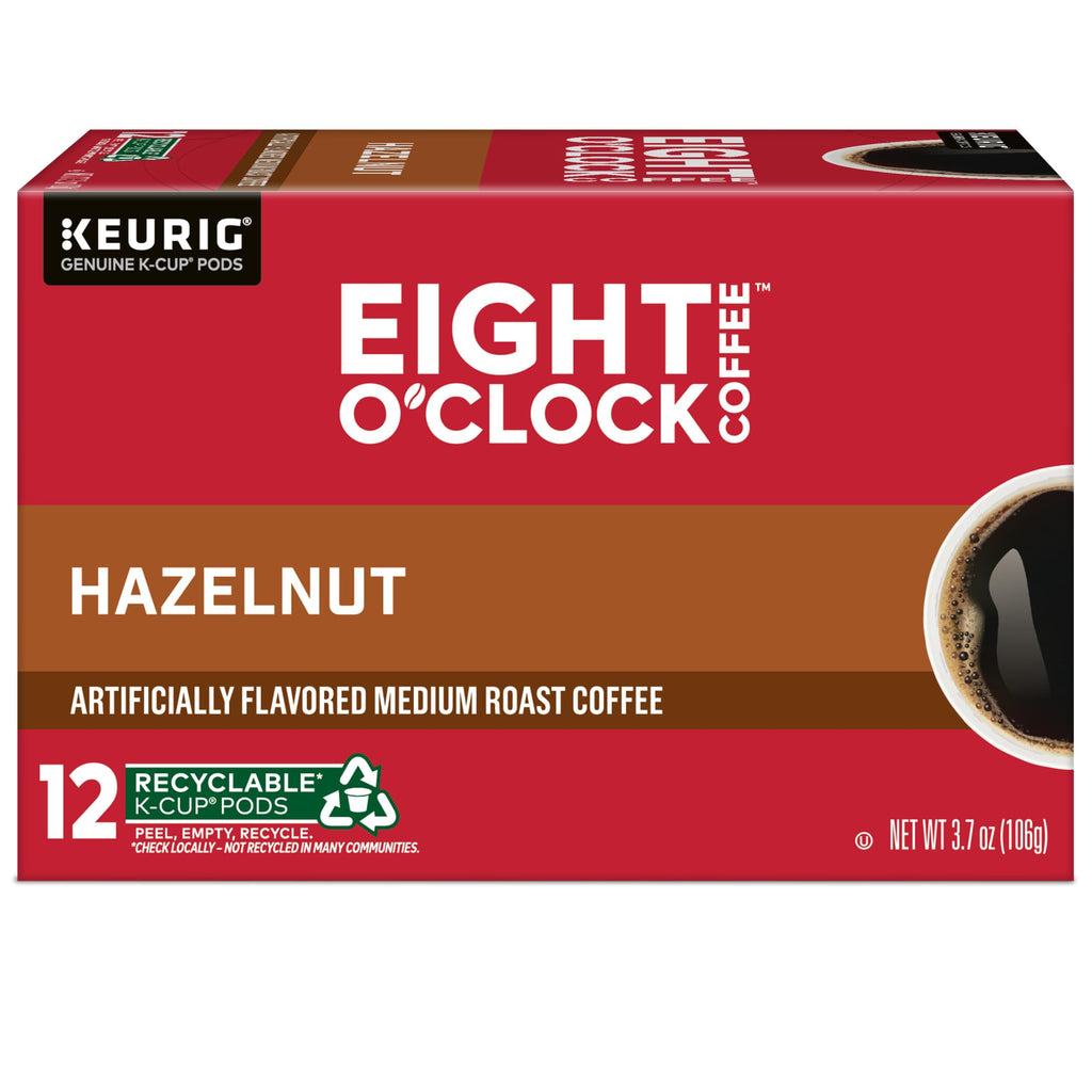Eight O'Clock Coffee Hazelnut, Single-Serve Coffee K-Cup Pods, Medium Roast, 72 Count