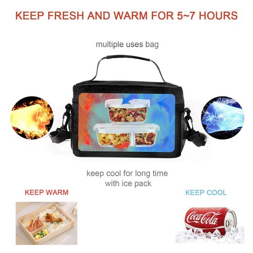 ONFAON Lunch Bag for Men/Women, Insulated Reusable Lunch Box Leakproof Cooler Tote Bag Freezable with Adjustable Shoulder Strap for Office Work Picnic Beach(Black)
