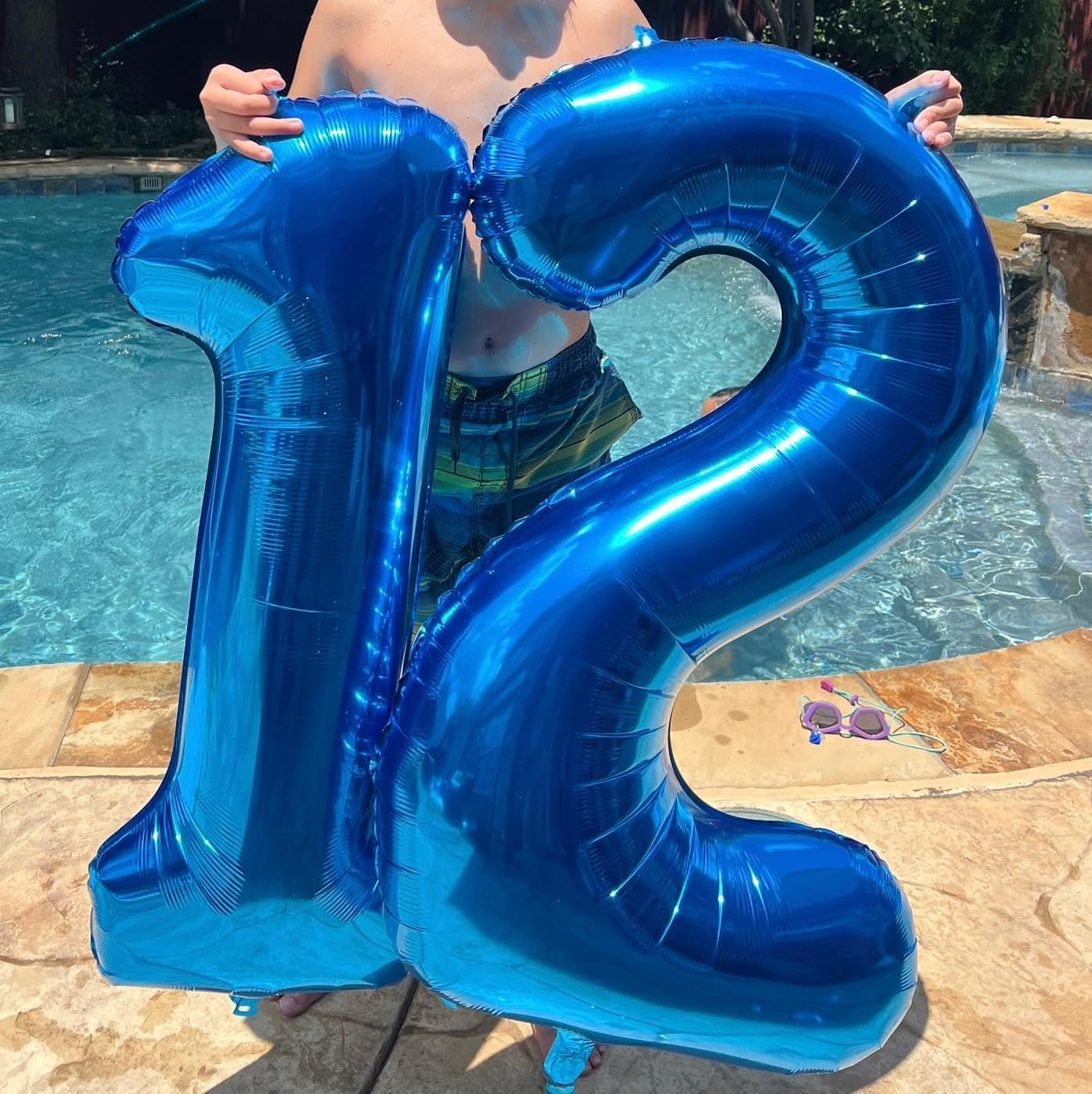 Skiennix 14 Balloon Numbers - Large Dark Blue 40 Inch Foil Balloons for Birthdays & Weddings