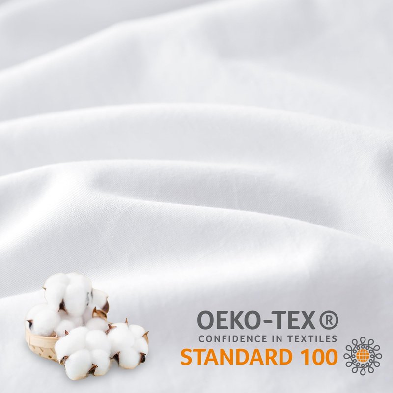 ATsense Duvet Cover King Size, 100% Washed Cotton Linen Feel Super Soft Comfortable, 3-Piece White Duvet Cover Bedding Set, Long-Lasting and Easy Care, Simple Style Farmhouse Comforter Cover