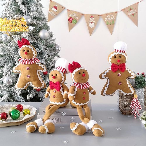 BALONAR Christmas Plush Gingerbread Man Doll - 15 Inch Soft Holiday Decor for Home & Tree