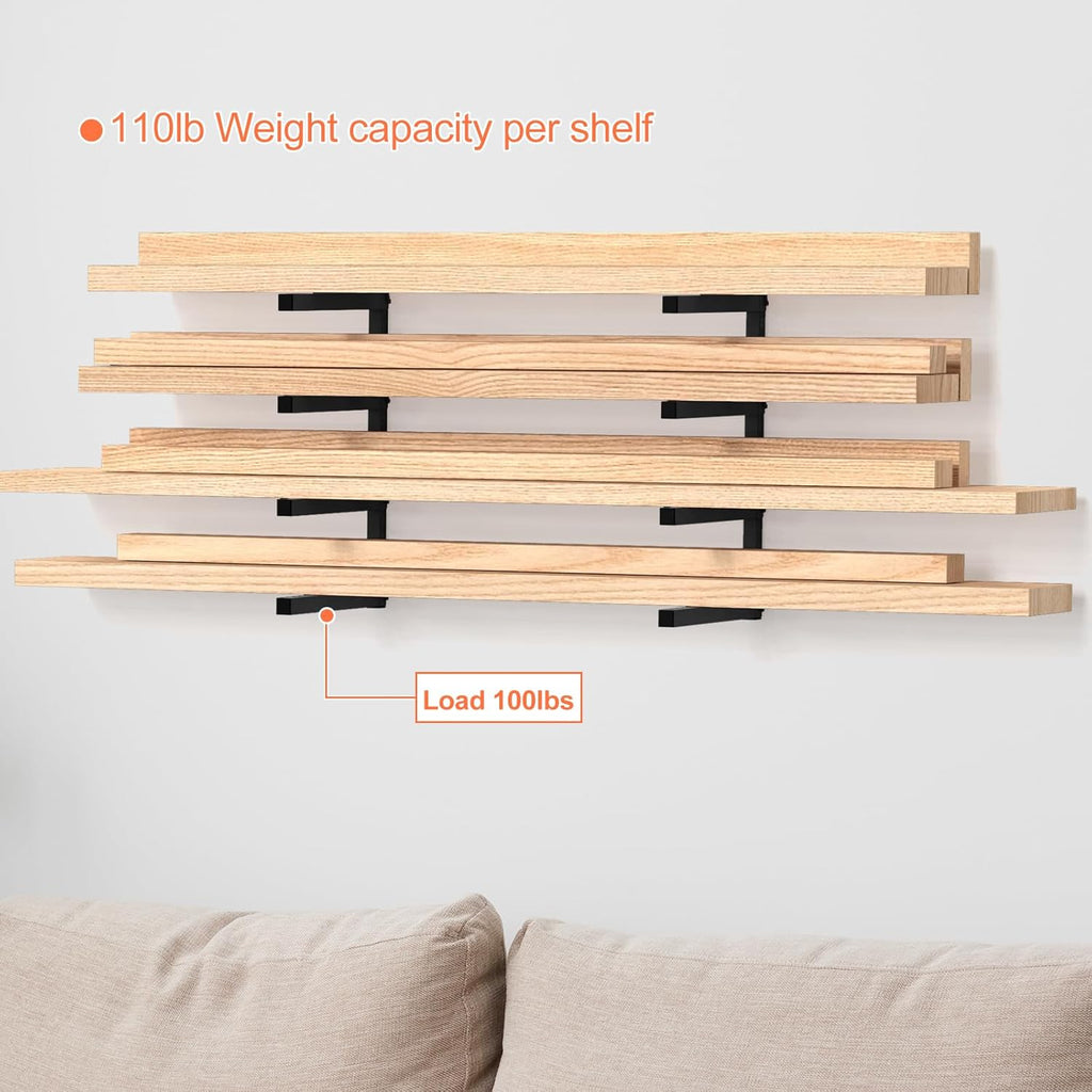 NANANARDOSO Wall Mount Wood Organizer - Heavy Duty Metal Shelf with 4 Levels | 2 Pack for Indoor/Outdoor Use