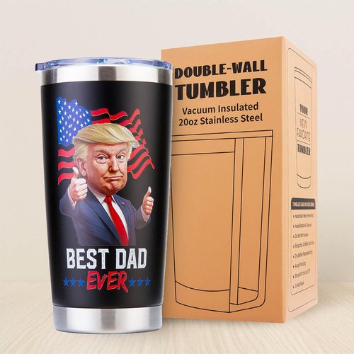 Polmmys Gifts for Dad from Daughter, Son, Kids - Cool Birthday, Fathers Day, Christmas Gifts for Dad - Best Dad Ever Gift - Funny Dads Cup Tumbler Mug for Men, 20 oz Insulated Stainless Steel