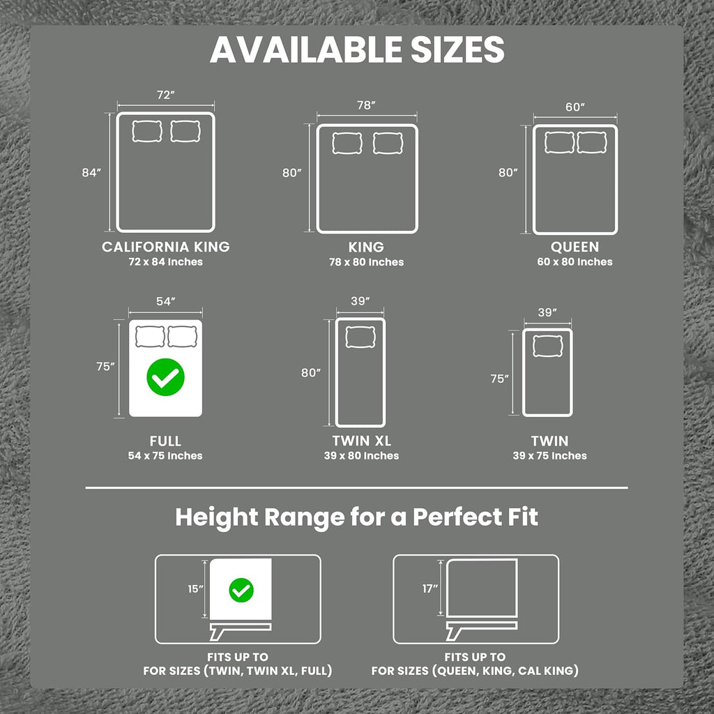 Utopia Bedding Full Size Mattress Protector - Waterproof Terry Cover with Deep Pockets (Gray)