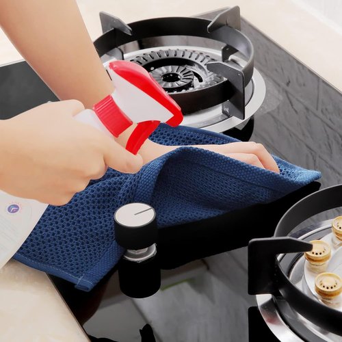 Homaxy 100% Cotton Waffle Weave Dish Towels - Ultra Soft & Absorbent | Quick Drying, 13x28 Inches, Navy Blue, 24-Pack