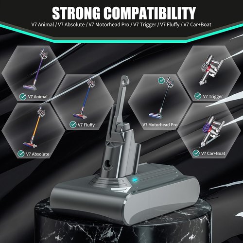 EGR Advanced 9000mAh V7 Battery Replacement - Compatible with Dyson SV11 V7 Models | Handheld Vacuum Power