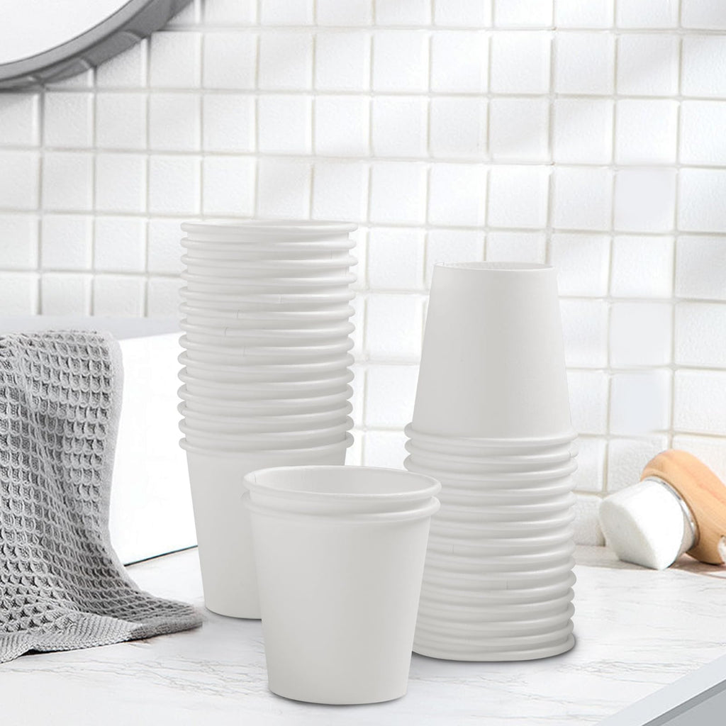Clawsoff 300 Count 3 oz Bathroom Cups, Disposable Mouthwash Cup, Small White Paper Cups, 3 Ounce Mini Espresso Cups, Ideal for Bathroom, Travel, Picnic