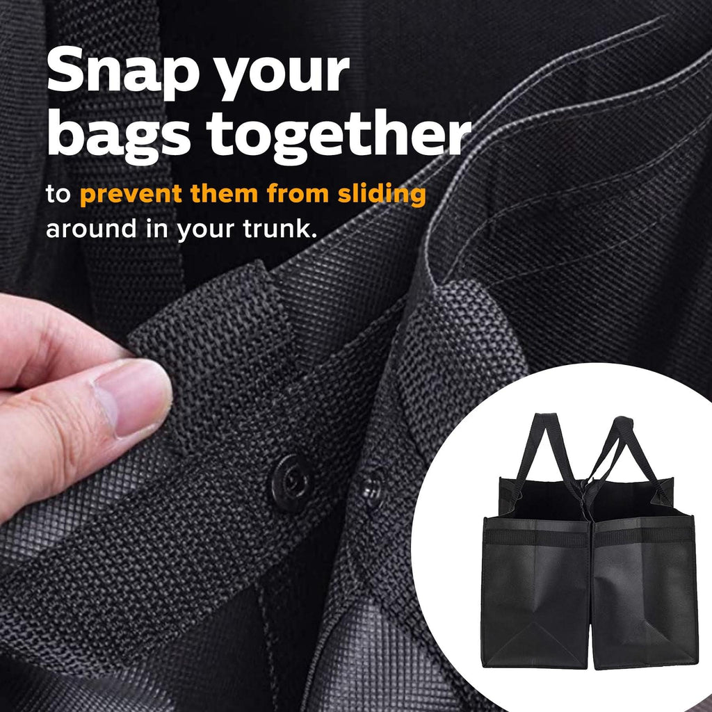 Homemell Heavy Duty Reusable Grocery Bags, Large Collapsible Tote Bag Holds 100 LBS, Extra-Strength Premium Material (Black, 6-Pack)