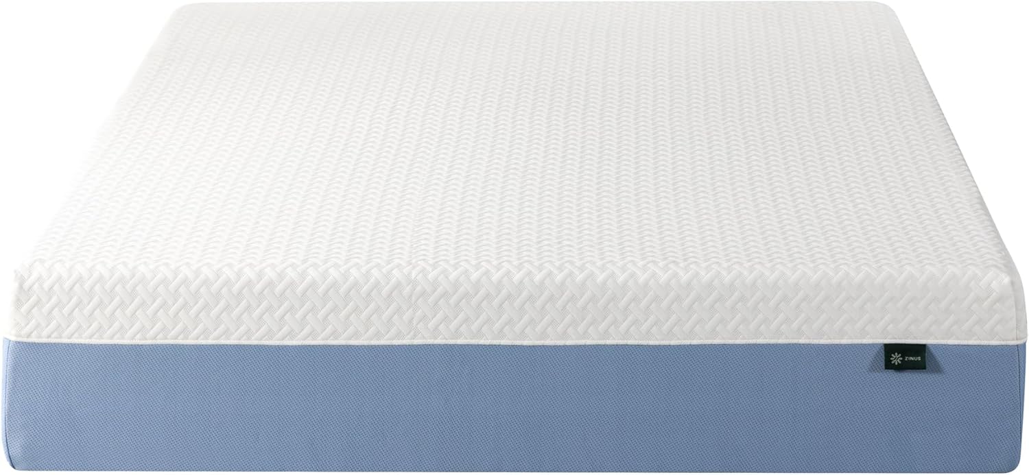 Zinus 12 Inch King Cooling Memory Foam Mattress - Fiberglass Free, Medium Feel, Breathable Design