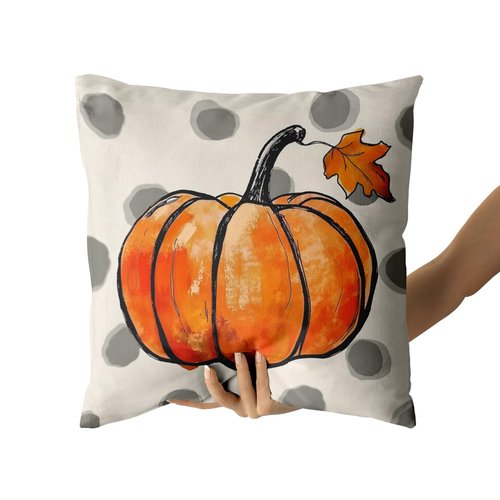 Fall Pillow Covers 18x18 Inch Fall Football Pumpkin Maple Leaf Polyester Decorative Throw Pillow Case Autumn Thankful Polka Dot Cushion Cover Set of 2 Home Decor for Sofa Living Room Couch Chair