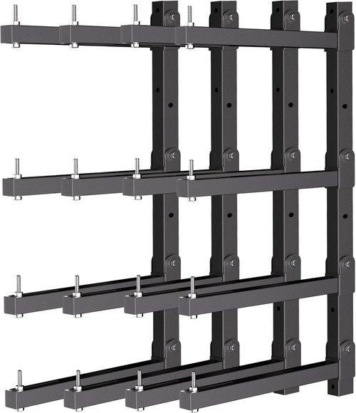 Heavy-Duty Lumber Storage Rack by [Brand Name] - Wall-Mount Folding Wood Organizer | 4-Level, Black, 4-Pack